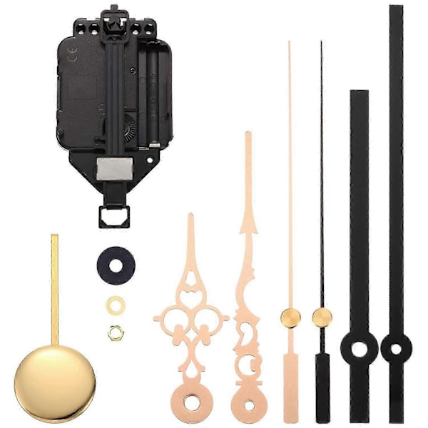 Quartz Pendelur Urverk DIY Kit med 2 Par Visare Pendel, DIY Mekanism Pendel