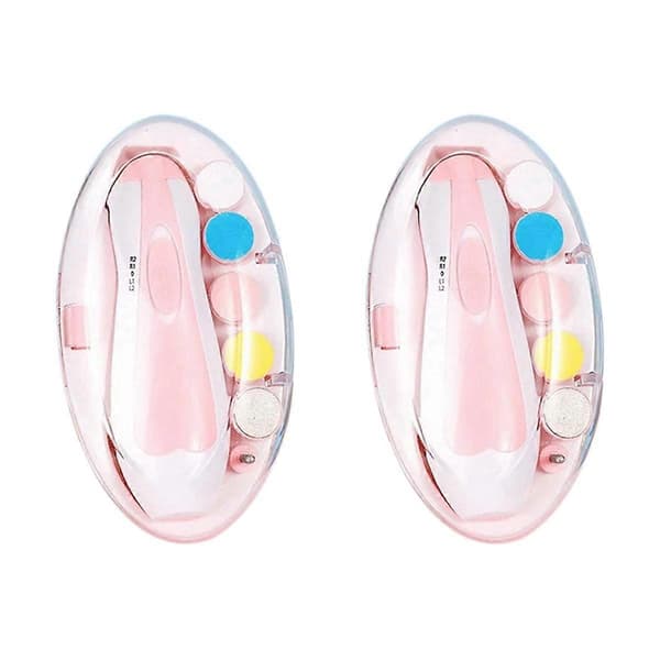 2 stk. Neglepolerer Elektrisk Neglepolerer Negleklipper Lys Pink