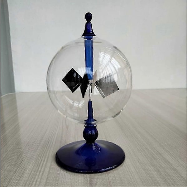 4 Blade Roterende Glas Vindmølle Solcelledrevet Crookes Radiometer Lysmølle/Pædagogisk Undervisningsværktøj