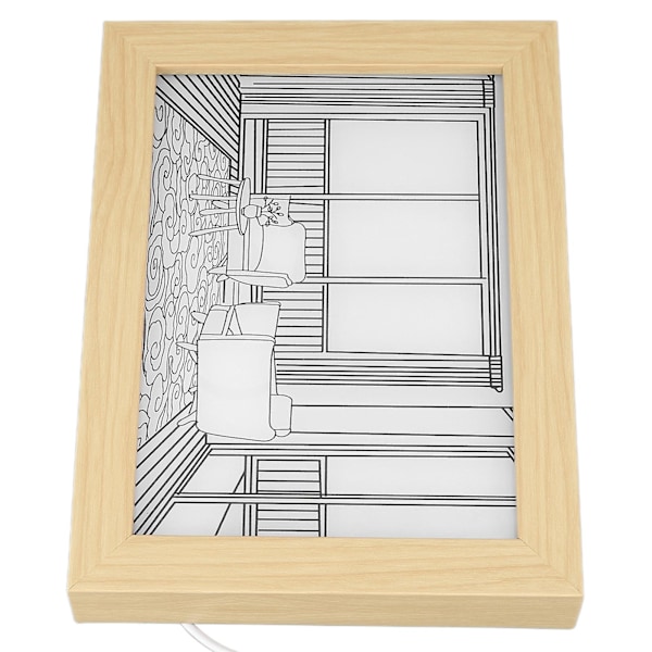 Dekorativ Ljusmålning 3 Ljuslägen LED Belysning Målning Dekoration för Vardagsrum Väggkonst Dekoration S 23,1x17x3 cm