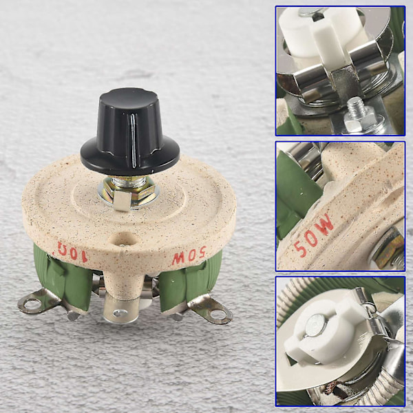 50W 10 Ohm Keramisk Potentiometer Variabel Konisk Pot Resistor Reostat