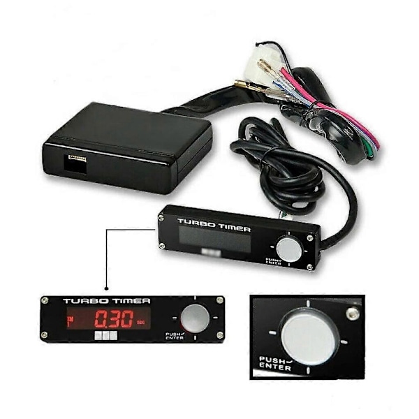 Type 0 Racerbil Turbo Timer Hvid/Rød/Blå Digital LED Display 41001-AK009 med LOGO