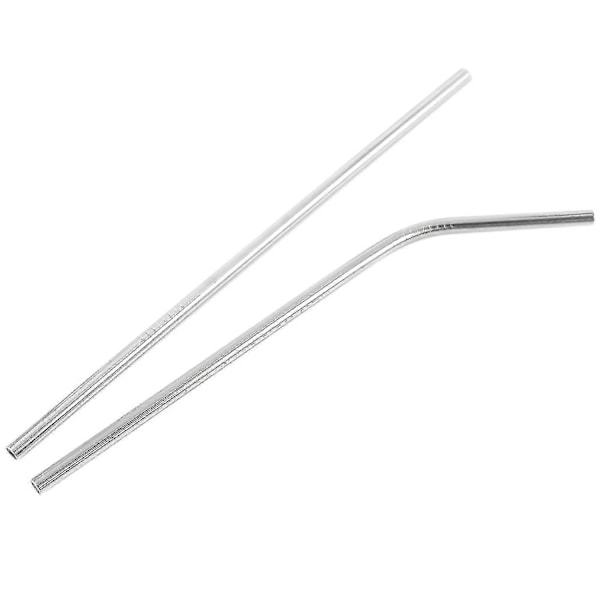 100 st Rostfritt Stål 215 Mm X 6 Mm Böjda Och Raka Sugrör