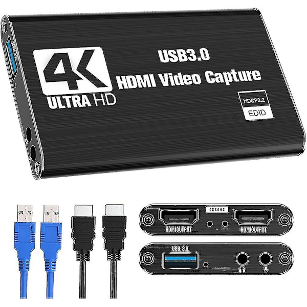 Video Capture Card, Switch Capture Card Til Switch, 4k 1080p 60fps Til Streaming Videooptagelse Fo