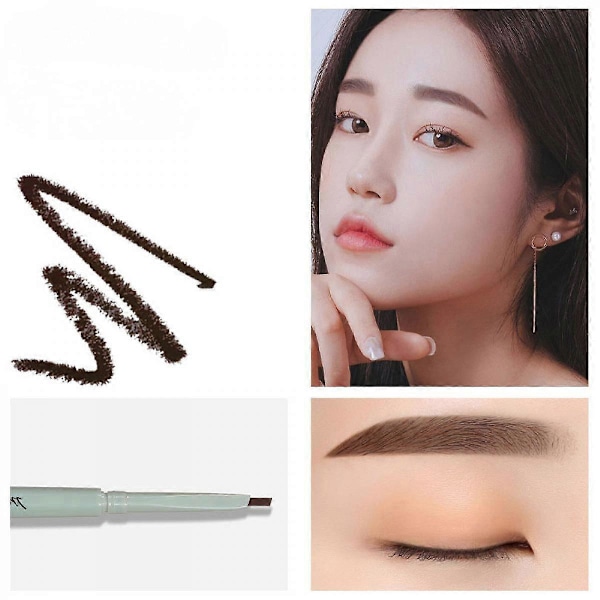 Ultrafin øjenbrynspen - roterende øjenbrynspen, holdbar, svedafvisende og svær at fjerne makeup
