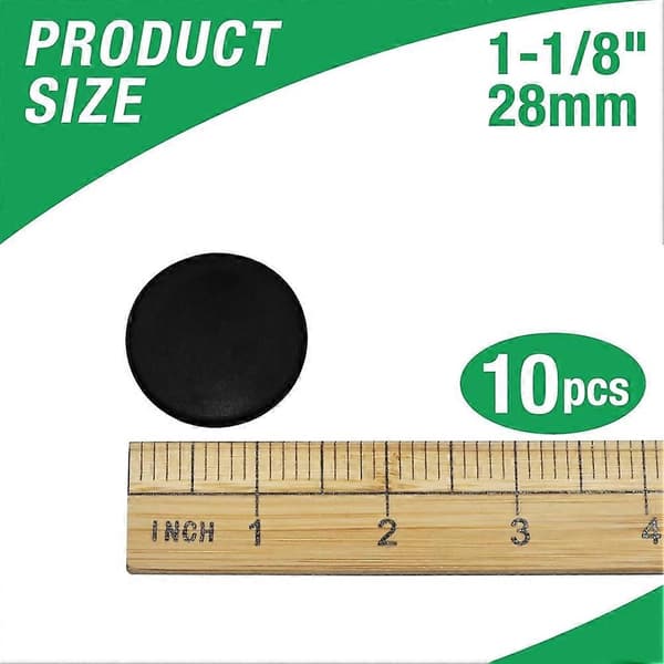 10 STK Silikonegummi propper til runde huller -1-1/8\"(28mm) Sorte snap-in låsehulspropper, A Black