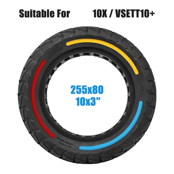 10x3.0 Solid Dekk Punktering 80/65-6 Slitasjebestandig for VSETT10+ /Zero 10X Elektrisk Sparkesykkel Dekktilbehør