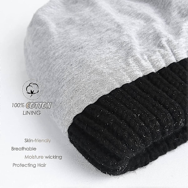 Hestehale Beanies til Kvinder Messy Bun Vinterhue med Halehul Bomuldsforet Strikket Skull Beanie Udendørs Løbehue