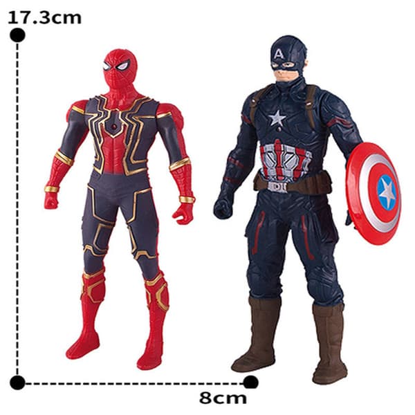 Avengers Lysende Figurer: Captain America, Spider-Man og Iron Man Modelsamleobjekter Hulk