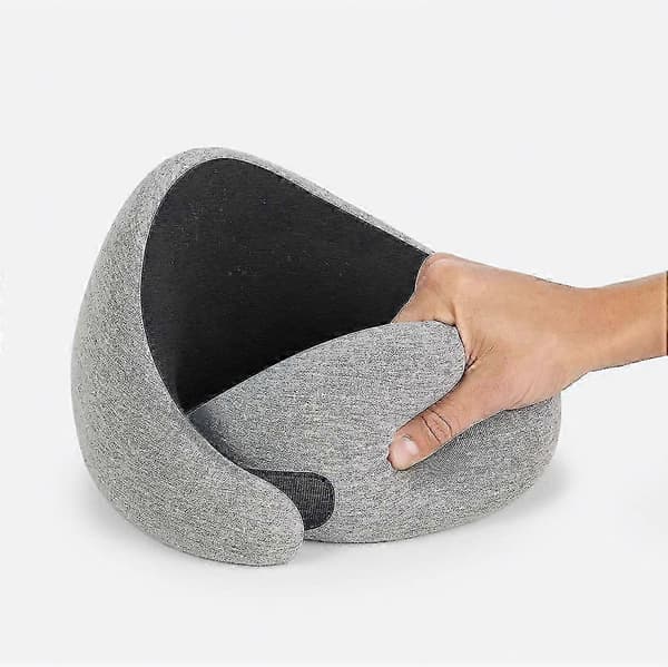 Lyxig resekudde med memory foam | Flygplanskudde, bilresekudde, nackstöd (midnattsgrå)