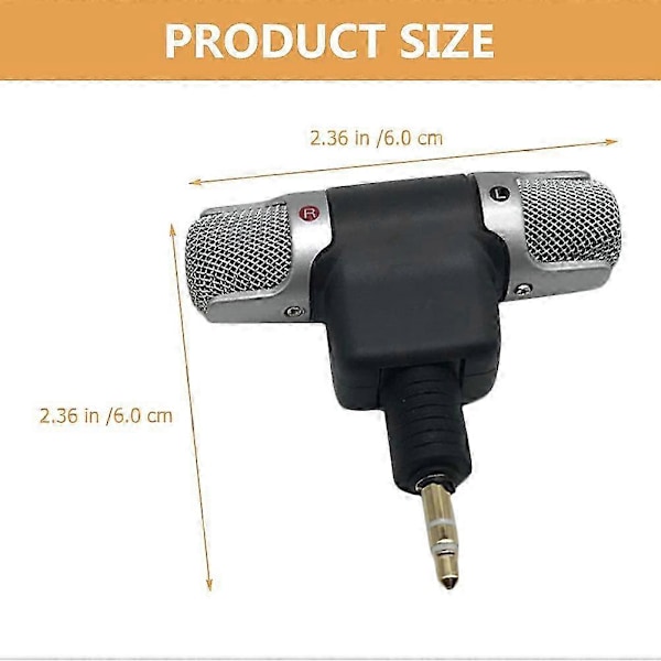 Stereo Mikrofon til GoPro Hero 3 3+ 4 med 3,5 mm Mini Micro USB Adapter og Dobbeltklæbende Tape