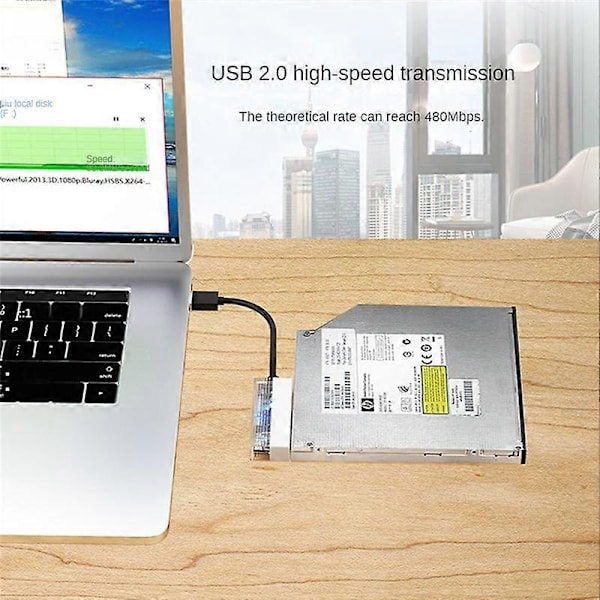 USB2.0 - 6P+7P SATA -kaapeli SATA - USB 2.0 -sovitinkaapeli kannettavan CD-ROM DVD-ROM ODD-sovitinmuunninta varten