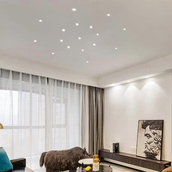 6 Pak Mini Sorte LED Forsænkede Loftspots Mini LED Spotlight Til Skabsloftlys, 3w, Varm Hvid