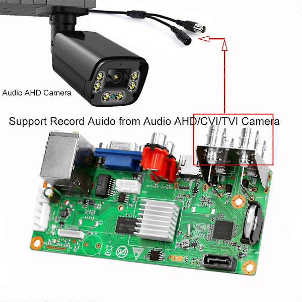 H.265X 4CH 1080P IP DVR -kortti XMEYE NVR 4 kanavaa 6 IN 1 AHD TVI CVI Hybrid DVR -tallennuskortti