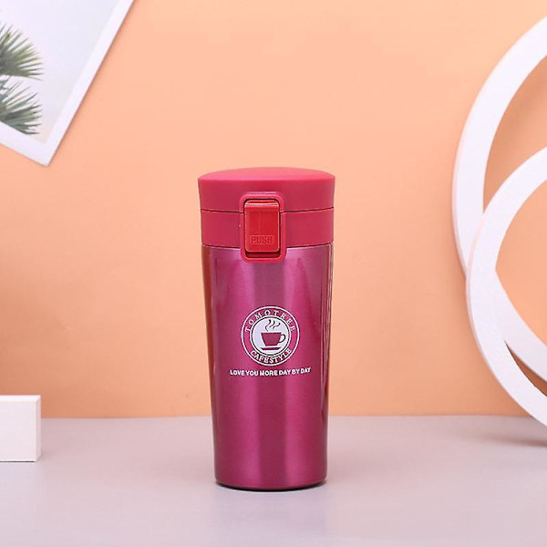 JUSCH Wekity Studsskydd Rostfri Kaffekopp Dubbla Lager Stor Kapacitet Bilmugg Julklapp 380ml(WZ1392),QINWEI-930
