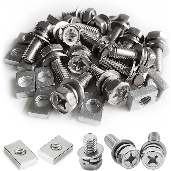 15 Sett M6x16mm Motorsykkel Batteripol Skruer Og Muttere Rustfritt Stål M6 Bolt Firkantmutter Sett Mo