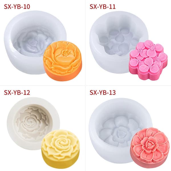Månkakeformar Blomformade Silikonpuddingformar Dessertformar Ljusformar 8 Stilar Kök DIY Bakningstillbehör YB14