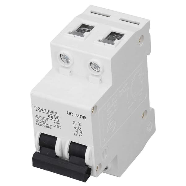 DC Strømbryter Overbelastningsvern Magnetisk System PV Strømbryter 2P 1000V 16A