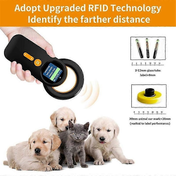 Bluetooth Pet Mikrochip-læser, 3-i-1 (2,4 GHz Trådløs+Bluetooth+USB) Universal Dyre-Tag Læser Scanner, Q30
