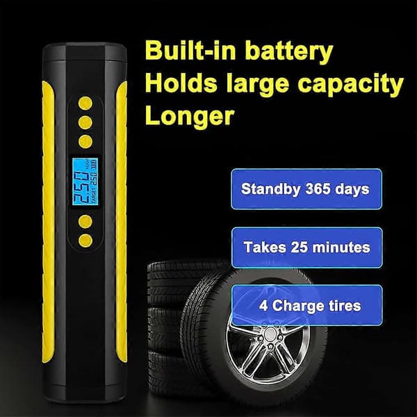 Bærbar Luftkompressor Mini Inflator Elektrisk Pumpe Nød Dekk Inflator