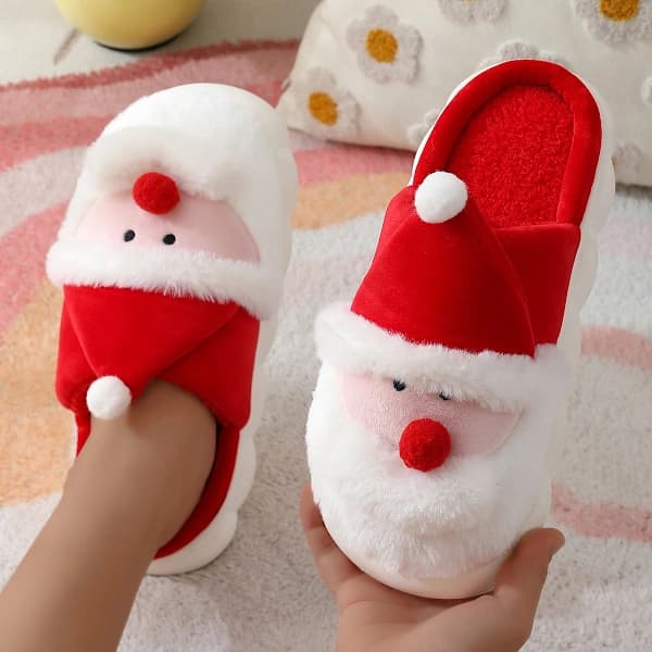 Indendørs bomuldssko, jule-tema bomuldssko, unisex varme og bløde hjemmesko til vinteren Red Hello Kitty 40-41