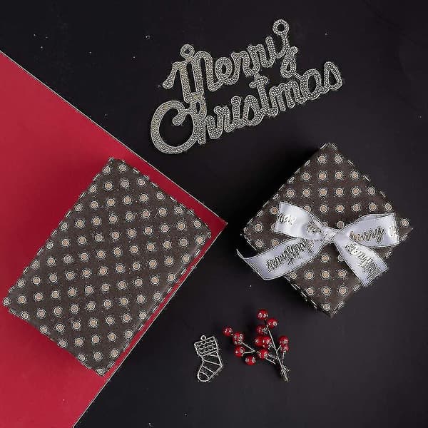 Julklappspapper, Kraftpapper Röd Rutig med Kraft Ren Design