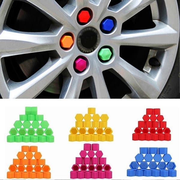 20 st 19 mm silikonhjulmutterkåpa - gnuggbeständig och hög temperatur - för bilfälg och mutterskydd Red One Size