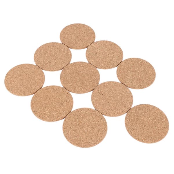 20x Kork Bar Drink Coasters - Absorberende og Genanvendelige - 90mm, 5mm Tykke