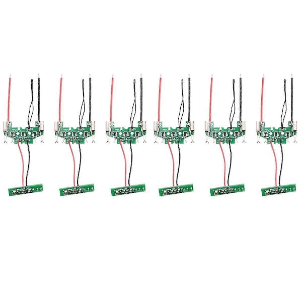 6 st BAT610 18V Litiumjonbatteri PCB Laddningsskydd Kretskort för 18V Li-Ion Batteri