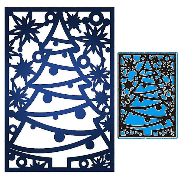 Julgran Skärmall Stencil För DIY Julklappspaket Ornament