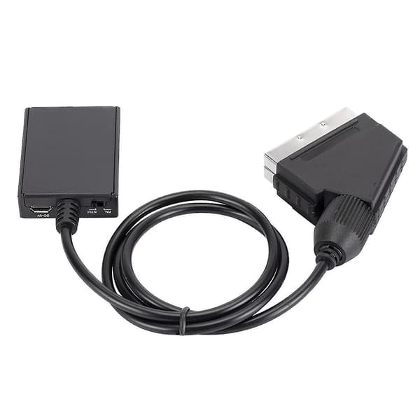 Videoadapter Plug and Play Høy Klarhet Plast 1080p Stabil Ytelse Scart Til HDMI-kompatibel