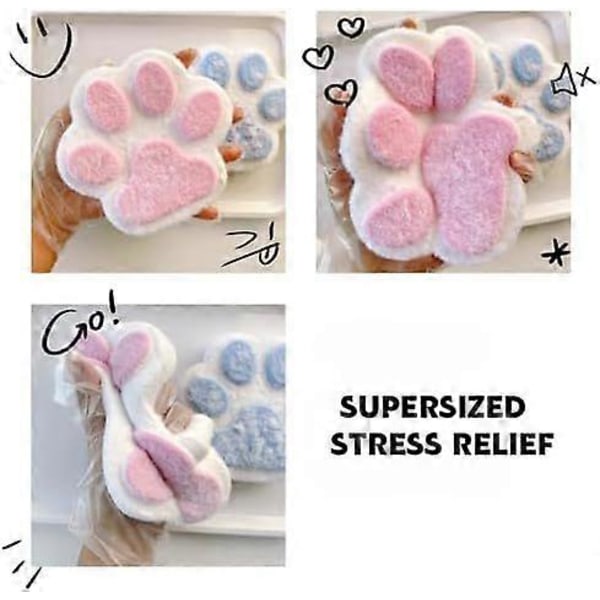 5 tommer Store Kattepote Squishy Legetøj til Stresslindring, Sødt Kattepote Design, Bedårende Bløde Klemme Legetøj til Børn og Voksne