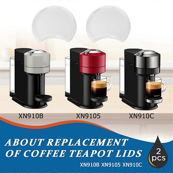 2 STK Erstatningslåg til Vandtank til Nespresso, Kompatibel med Vertuo Next Krups XN9105 XN910B X