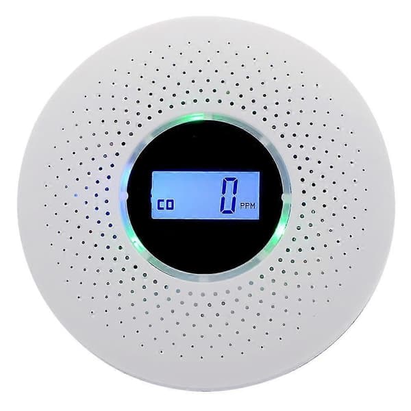 Dobbelt Sensor Kontor Batteridrevet Røg CO Detektor LCD Display