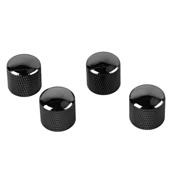 4 st Gitarrknopp Metall Volym Ton Dome Kontrollknopp Musikinstrument Tillbehörsset GD102 Svart