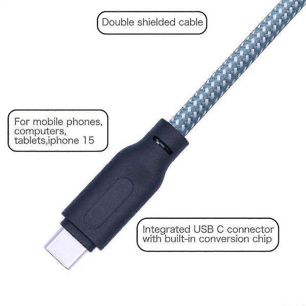 6,35 mm Hane Till USB Typ-C Hane Gitarrljudkabel 1/4 tum Till USB-C Inspelningskabel Gitarr Till USB C R-
