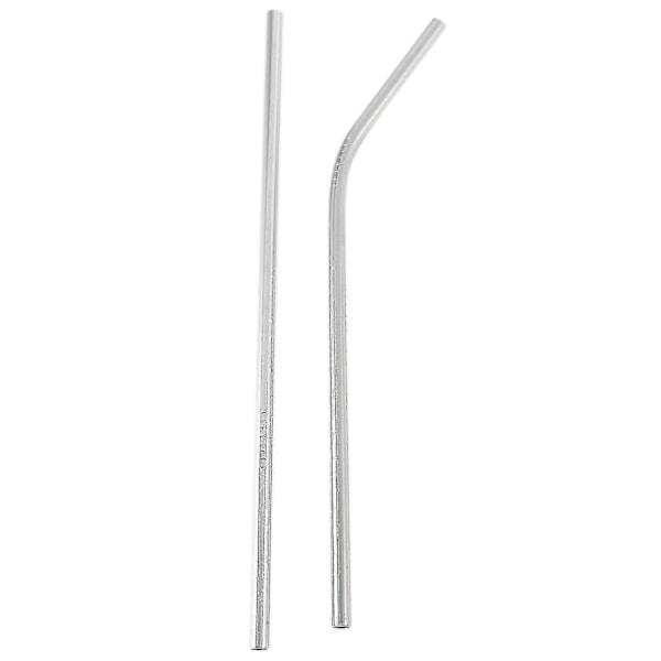 100 kpl ruostumattomasta teräksestä valmistettuja 215 mm x 6 mm kaarevia ja suoria pillejä