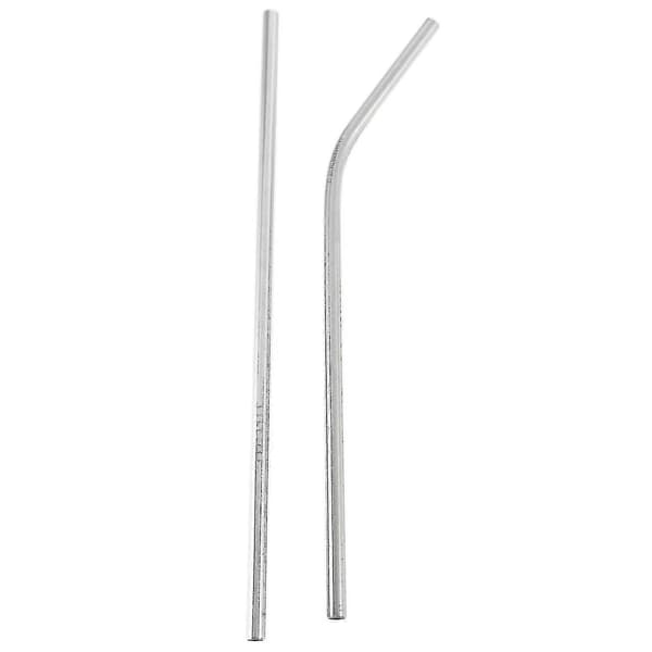 100 stk. rustfrie stål 215 mm x 6 mm buede og rette sugerør