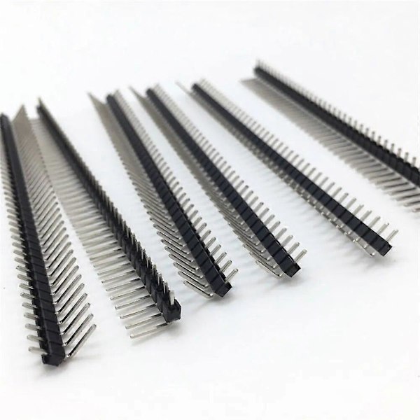 10 st 40-stifts 254 mm enkelrads höger vinkel hane stiftkontakt 40 stift brytbar rak hane dubbelrads stiftkontaktremsa för Arduino