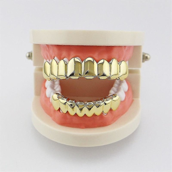 Snabb leverans Grillz Flat 8 Topp och 8 Botten Set Grills Bling Teeth Kepsar Halloween Jack Napier Eric Border Kostymer Gör-det-själv rekvisita F