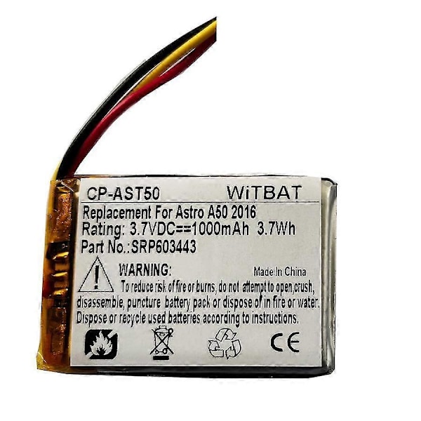 Erinomainen Sopii Astro A50 Peliheadsetin Akku Srp603443