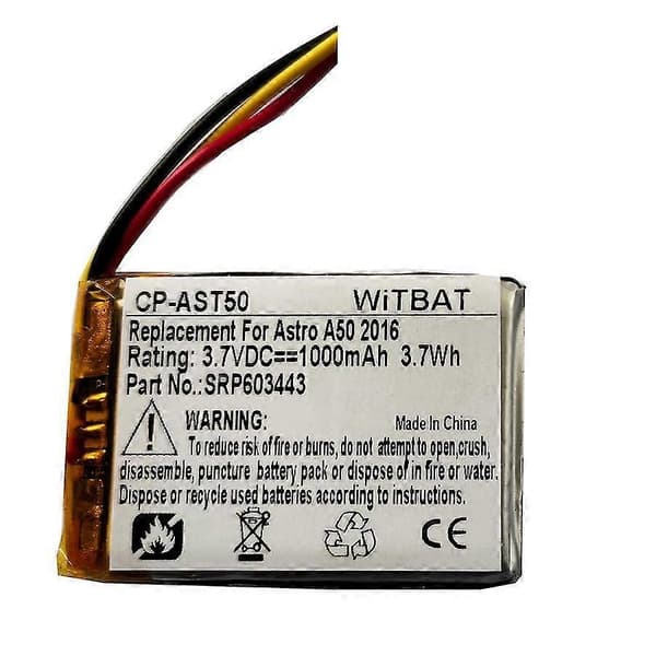 Fantastisk Egnet Til Astro A50 Gaming Headset Batteri Srp603443