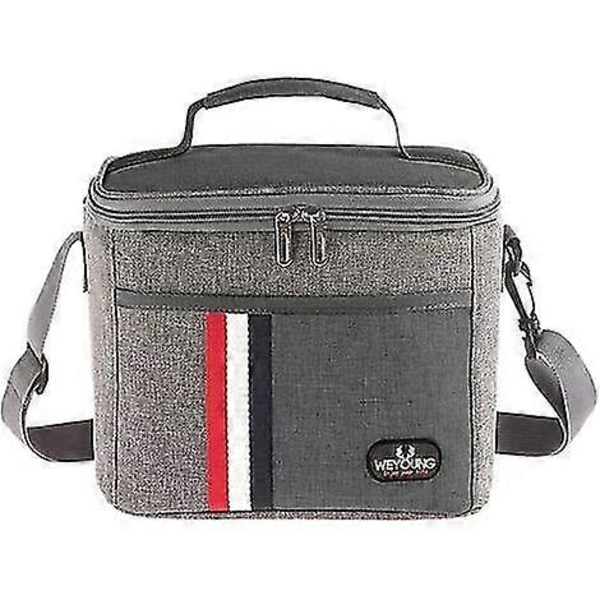 7l Madkasse, Mini Isoleret Madtaske Med Justerbar Skulderrem, Vandtæt Madtaske, Isoleret Madtaske (grå)