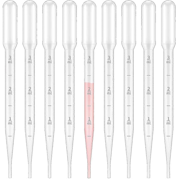 100 Stk. Pipetter, Transparente Graderte Pipetter, Overføringspipetter