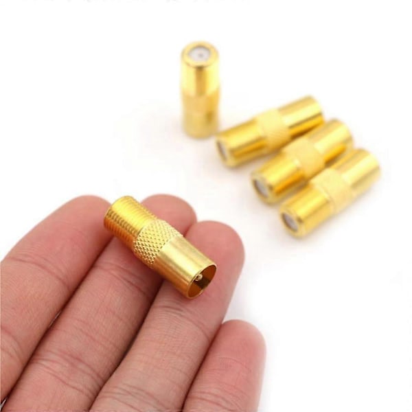4 stk. F-Type TV Antenne Koaksialkobling, F Type Skrukobling Hunn til RF Koaksial Antenneadapter (F-Type Hunn til TV Hann/Hunn)