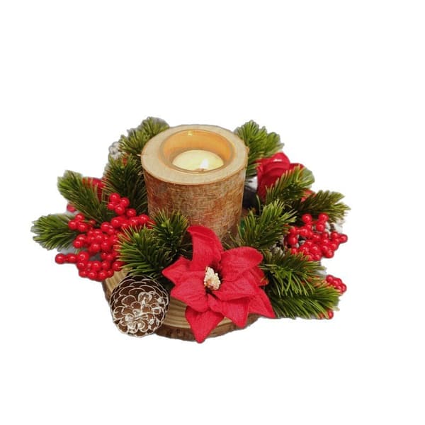 Jul blommig ljusstake skydd (2-pack), lämplig för kronljus.