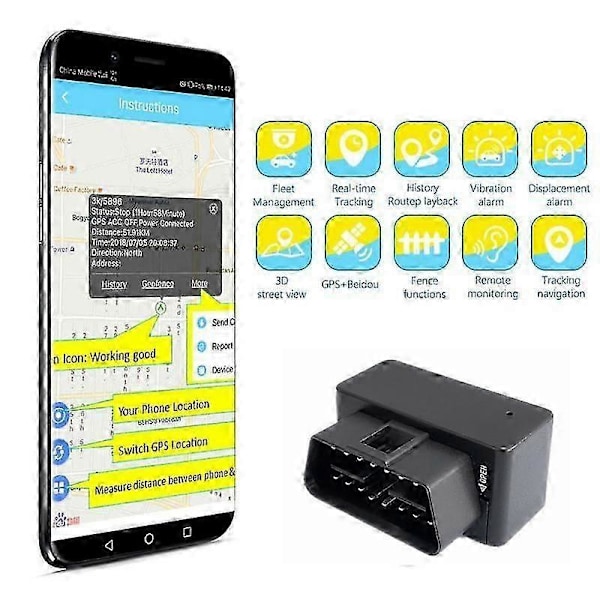 Bil OBD II LBS+GPS Mini Tracker med Stemmeovervågning OBD2 ELM327 Auto Real Time GPS SIM Positionerings Sporingsenhed Køretøjs Lokalisator + App