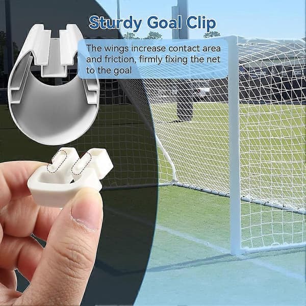 100 STK Fodboldnetclips til Mål - Plastik Fodboldmål Låsenetclips Fodboldnetclips til Målnet Systemer White