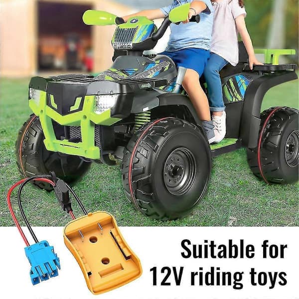 Power Wheels Adapter til 20V Batteri med Ledningsnet-stik til Peg-Perego, 12AWG Tråd med 40A Sikring
