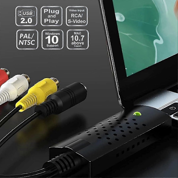 VHS til Digital Konverter, Video Capture Card USB 2.0 Audio Video Capture Card Enhed Gammel VHS Mini DV Hi8 DVD VCR til Digital Konverter til Mac, PC Support